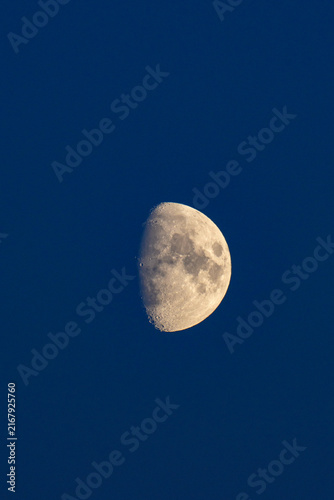 Moon in the dark blue sky