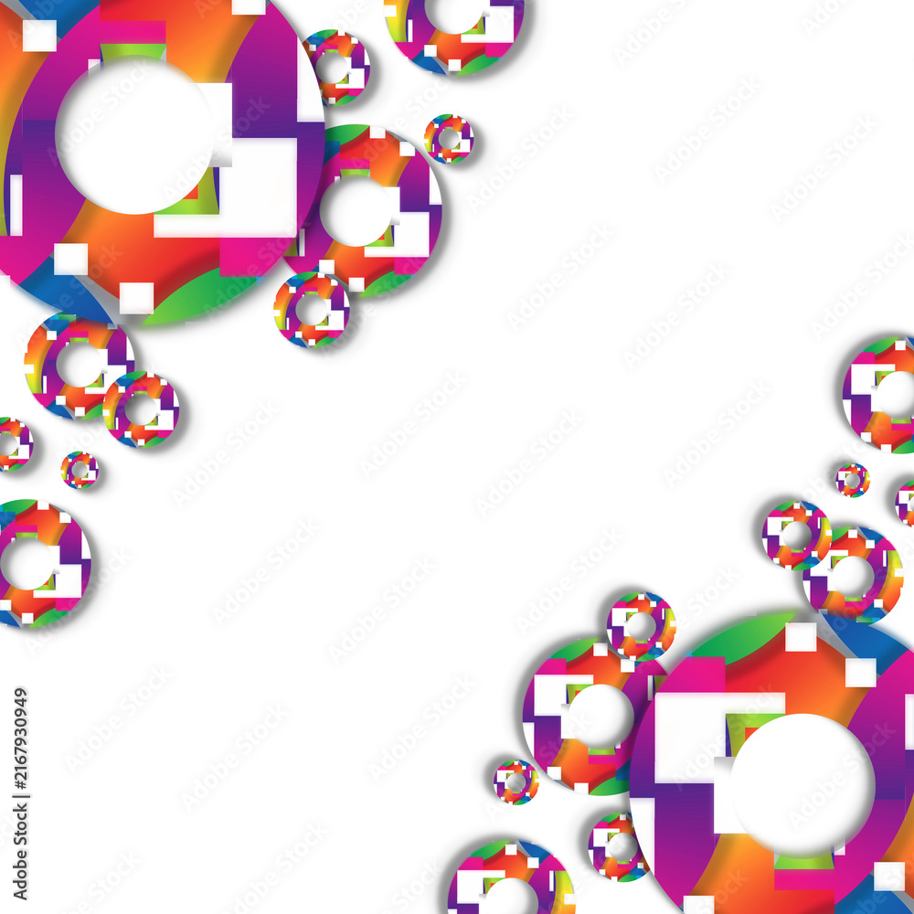 Fototapeta premium Abstract Colorful Ring Frame with Vibrant Geometric Circles and Copy Space