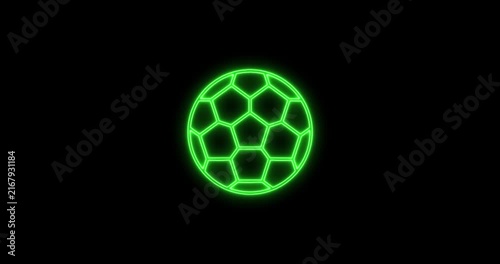 Green Geometric Sphere rotating smoothly in dark void with subtle glow effect