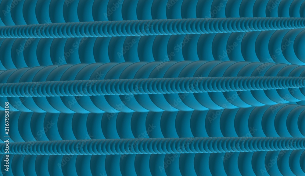 Obraz premium Abstract blue 3D geometric background with modern overlapping curved wave pattern