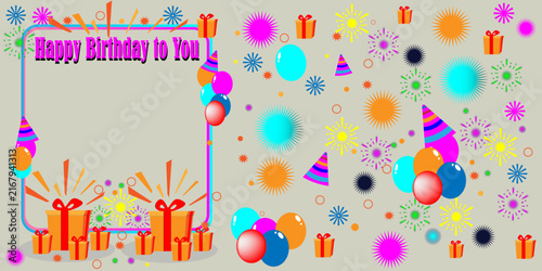 Vector birthday greeting background. Suitable for use as a background, banner, sign, greeting card, or invitation.