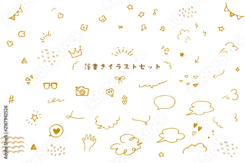Tapety artystyczne シンプルでかわいい落書きイラストセット