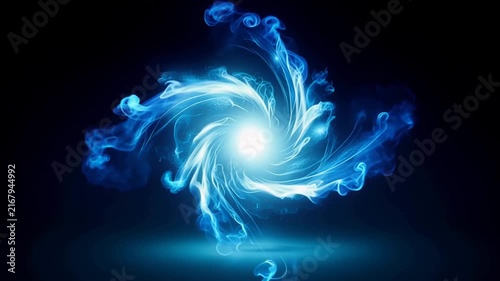 Mystical Blue Energy Swirl with Bright Center