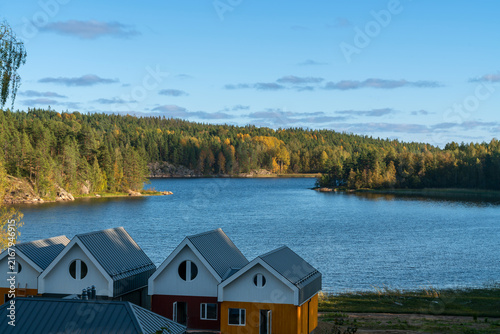 Ladoga Skerries National Park near the village of Lumivaara on a sunny autumn day, Republic of Karelia, Russia