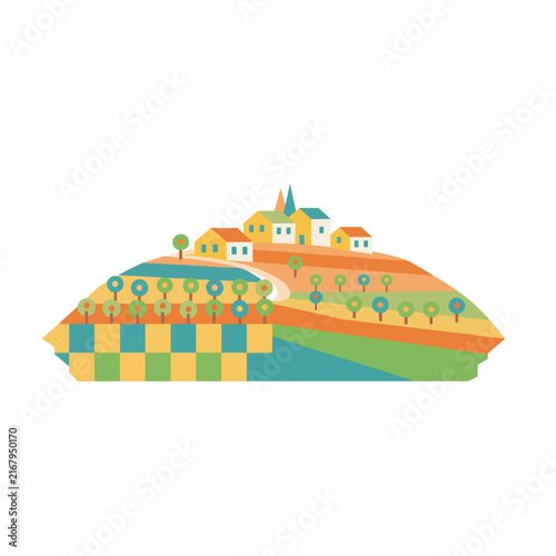 Colorful cartoon illustration of a cruise ship with passengers.