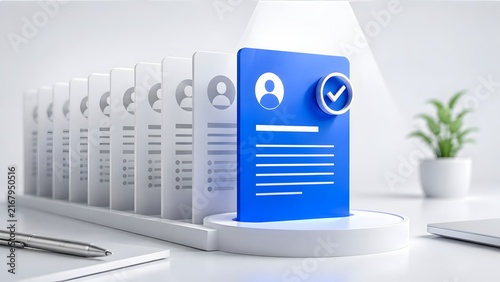 Spotlight On Approved Candidate Profile Card Standing Out In Recruitment Line