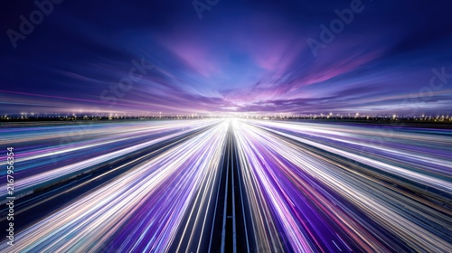 Vibrant Light Trails in Motion Blur.