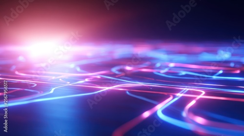 Vibrant Neon Lights in Abstract Motion.