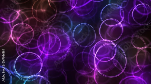 Vibrant Neon Lights in Dark Background.