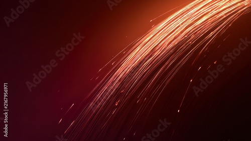 Vibrant Orange Light Trails in Dark Space.