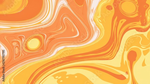 Vibrant Orange Yellow Abstract Swirling Pattern.