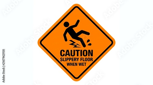 Caution slippery surface warning icon for workplace safety.