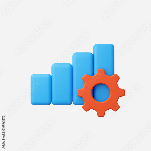 3d Realistic Analytics icon vector illustration