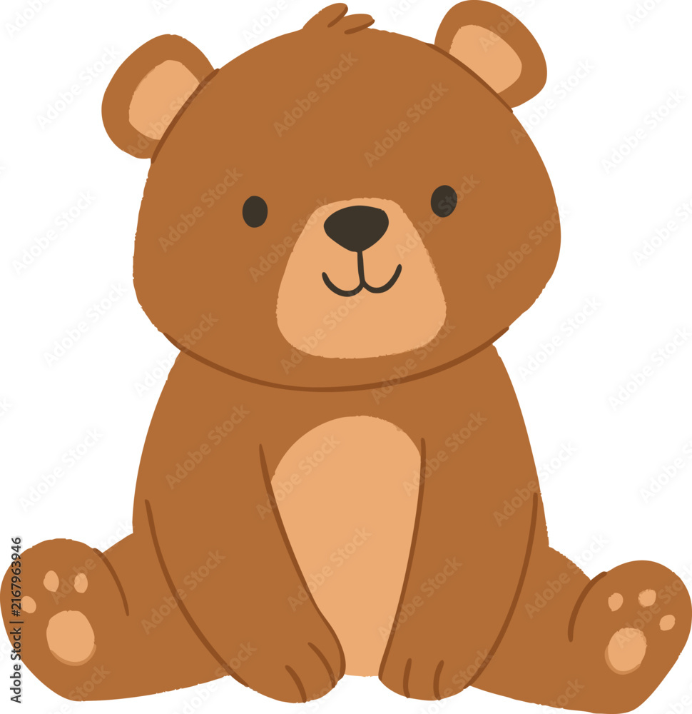 Obraz premium Cute Bear Cartoon Character Illustration for Kids