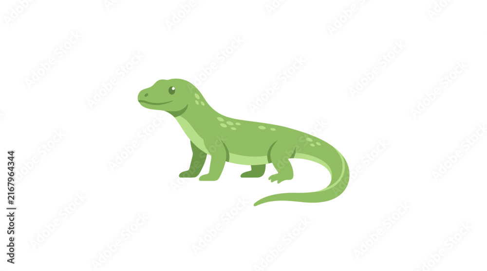 Fototapeta premium Cute Green Lizard Illustration Isolated