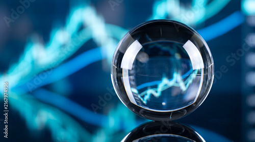 Forecasting financial market trends with a crystal ball, finance, stock, investment, trading, analysis