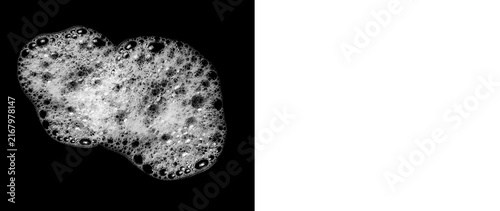 Canvas Print White foam bubbles with a soft texture isolated on a transparent background
