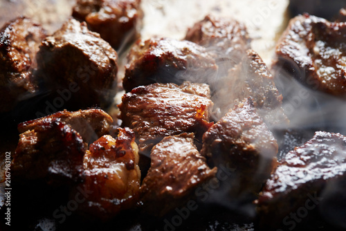 Canvastavla Beef steak in an iron pan