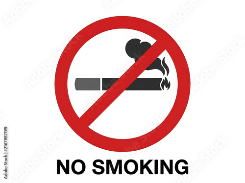 No smoking prohibition sign with cigarette icon
