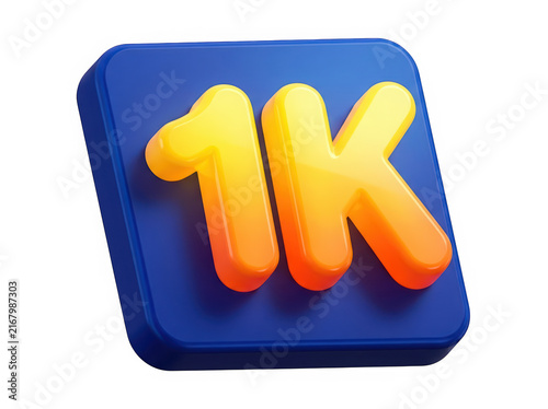 Modern stylized number one icon in blue