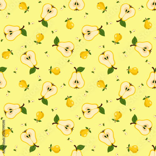 yellow pear seamless pattern 