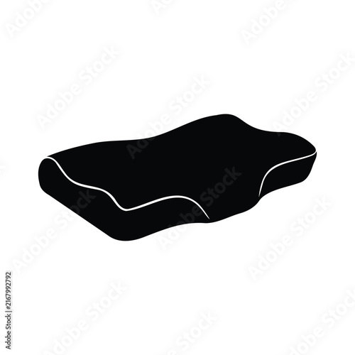 Orthopedic cervical pillow black silhouette for healthy sleep posture promotion material.