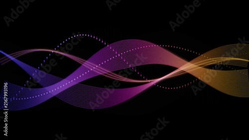Abstract Colorful Wave Frequency Motion Background Loop with Glowing Equalizer Dots and Gradient Lines