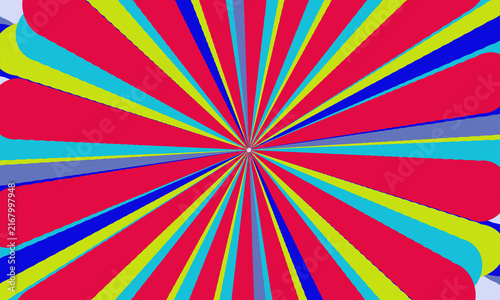 Bold Multicolor Radial Beam Pattern with Dynamic Perspective