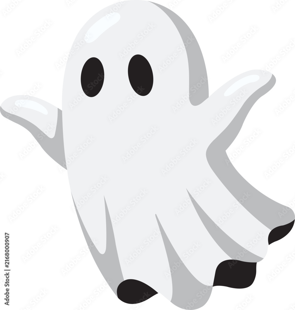 Naklejka premium Cute Ghost Flying Halloween Design