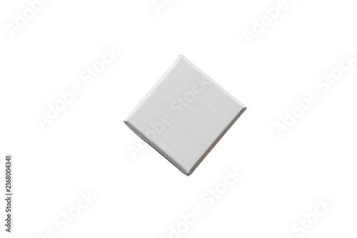 Minimalist white square canvas, subtly angled for a dynamic perspective