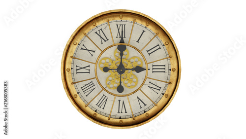 3d rendering steampunk style clock