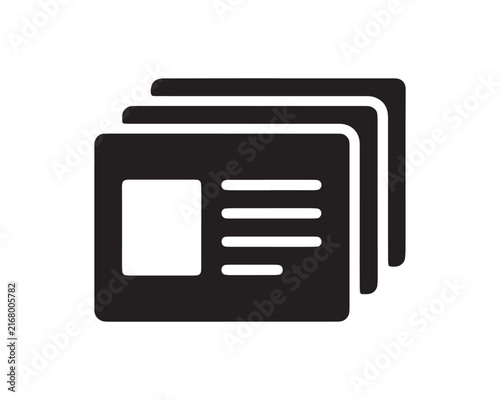 Stack of business cards silhouette on a white background representing networking and professional connections