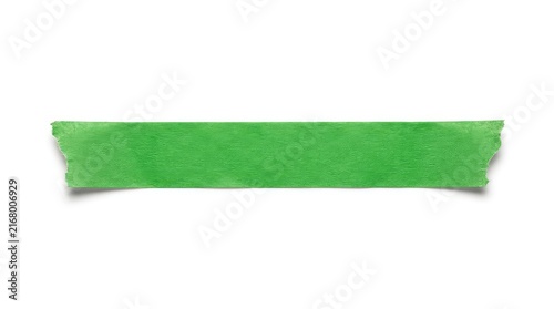 Green masking tape strip isolated on white background