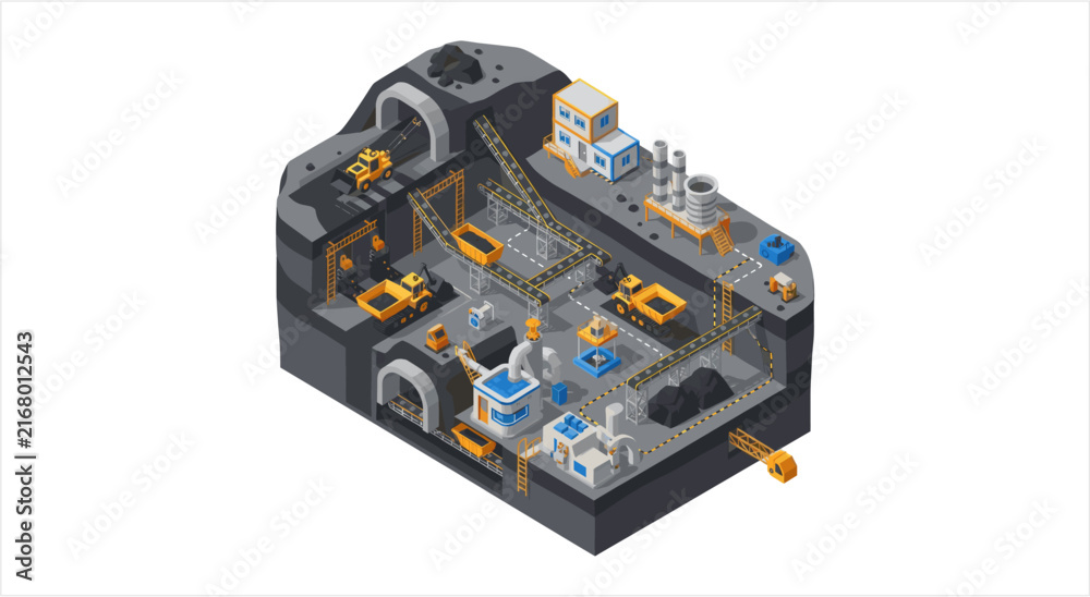 Fototapeta premium Detailed Isometric View of Complex Industrial Machine Component.
