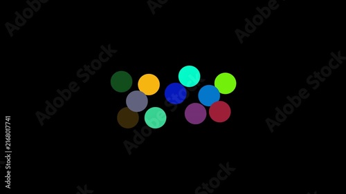 Colorful bubbles on black background .Colorful bubbles best animation.
