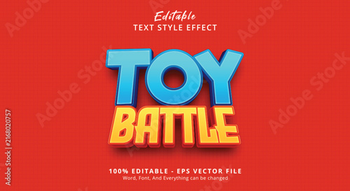 Toy Battle Text Effect Template with Bold Playful Typography for Kids Game Titles, Toy Branding, Posters, Packaging and Entertainment Design