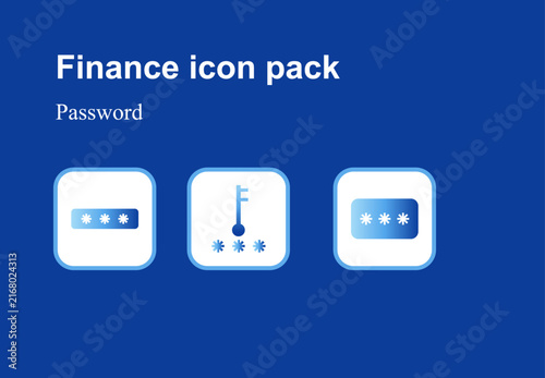 Password and Financial Security Icon Set