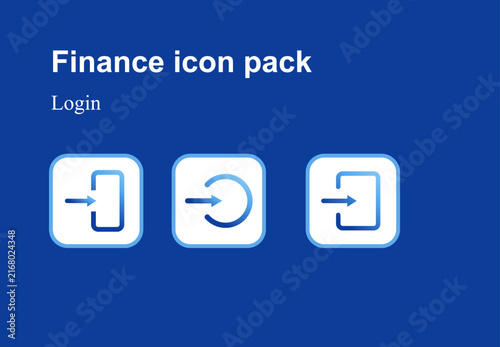 Login and Sign In Finance Icon Set