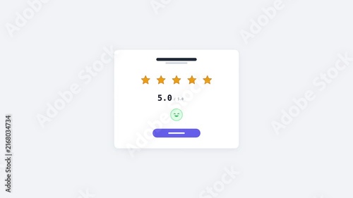 Wireframe five star rating with stars filling on sweep and numeric
