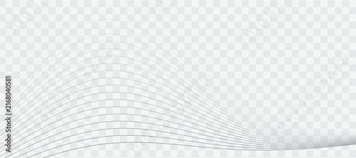 Abstract wave lines pattern on transparent background. Modern flowing graphic