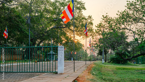 Bild auf Leinwand Entrance gateway of the sacred Jaya Sri Maha Bodhi temple in Anuradhapura, Sri L