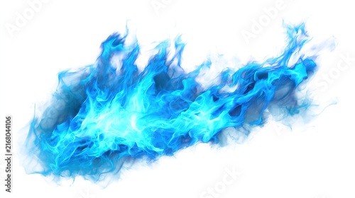Glowing Blue Fire Flame Isolated PNG Bright Cyan Energy Effect