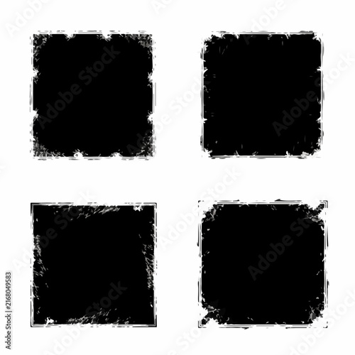 Modern Black Frame Set With Artistic Grunge Styling Elements