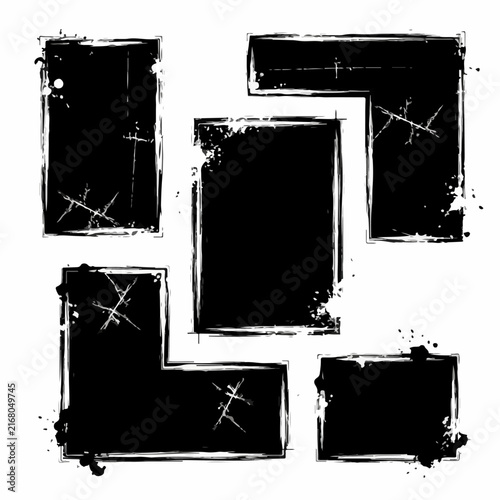 Premium Grunge Border Artwork On White Background Surface