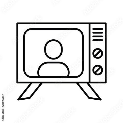 Television  icon with white background vector stock illustration