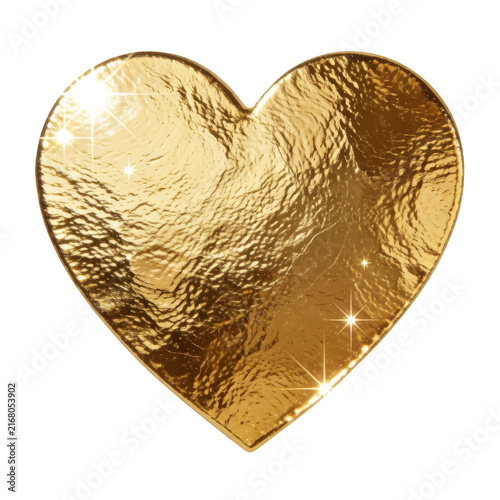 Gold Heart Foil Texture Transparent Background