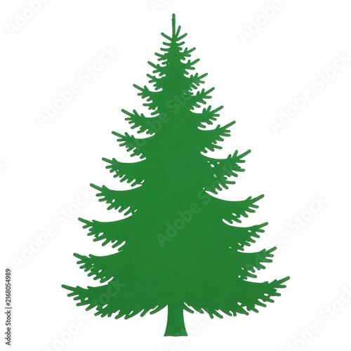 Green Christmas Tree Design Element Transparent Background