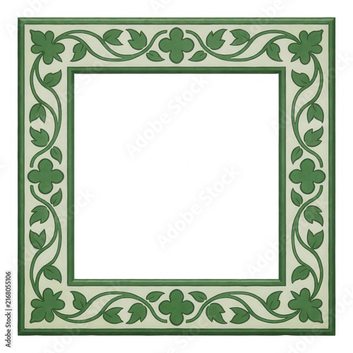 Green Floral Border Frame Transparent Background