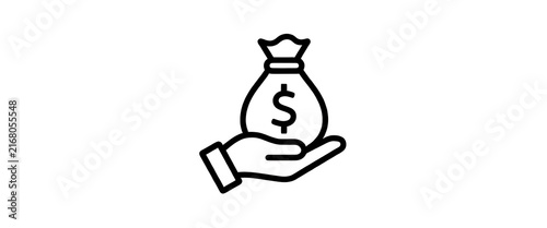 Hand Holding Money Bag Icon Transparent Background