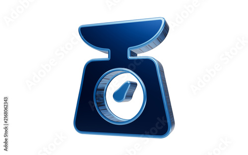 Blue Weight Scale Icon: A 3D rendered blue icon of a kitchen scale, symbolizing measurement, weight, and accuracy.